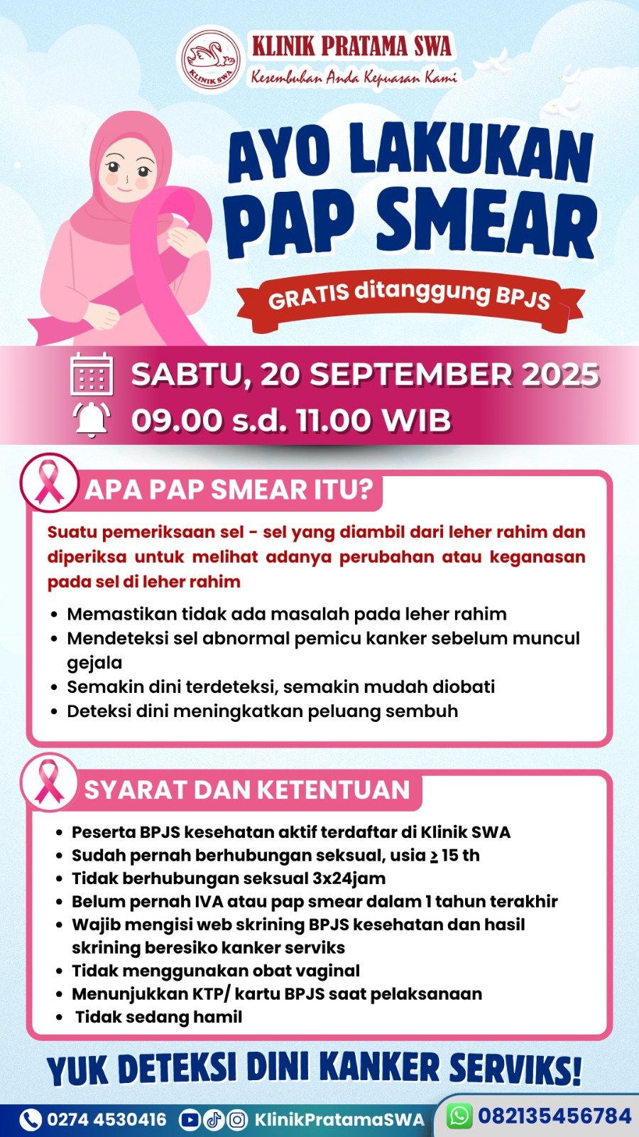 Papsmear gratis, 20 september